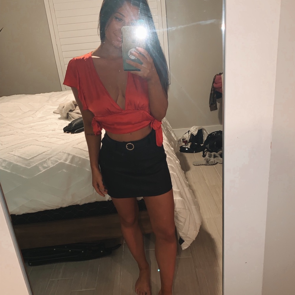 Forever 21 black leather skirt